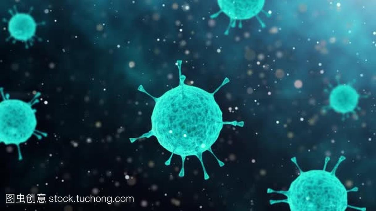 3d 渲染细菌病毒,3d 渲染微生物。显微镜下的细