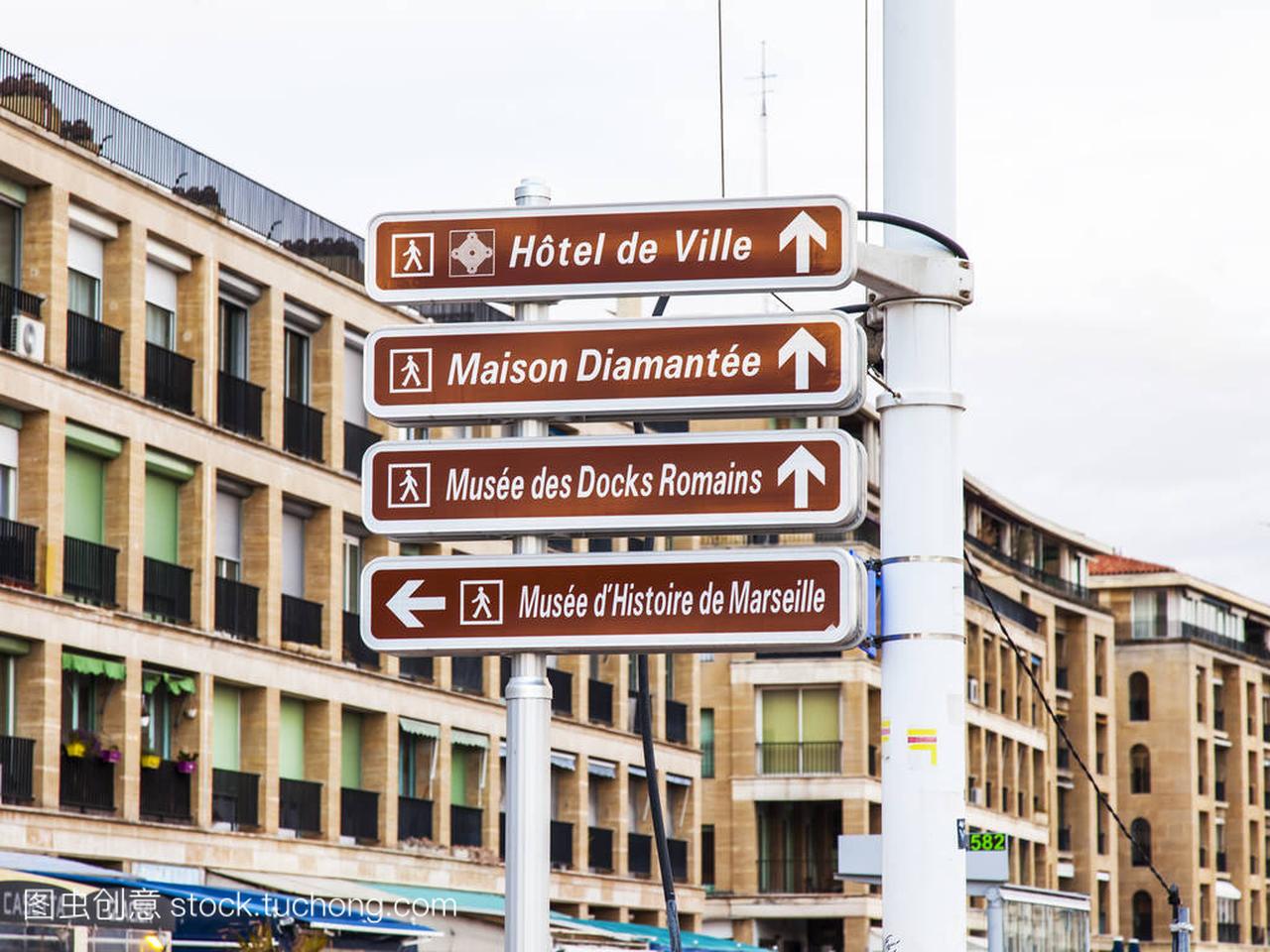 马赛, 法国, 在2018年3月2日。带有城市景观名