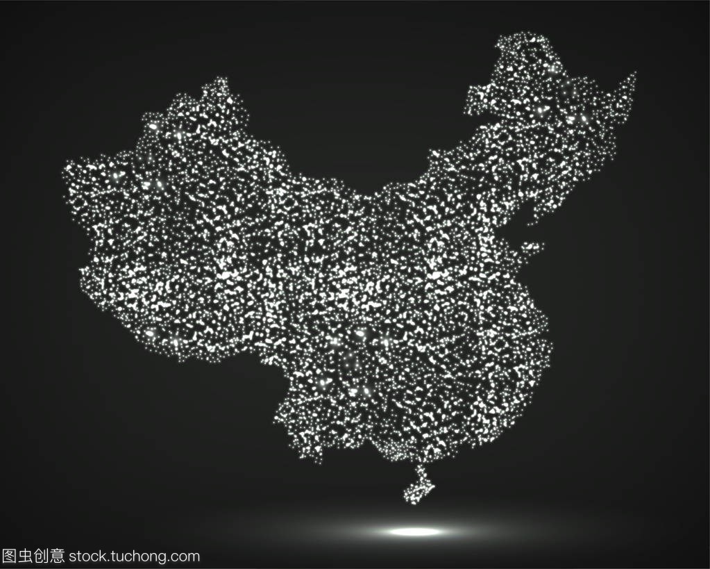 中国发光粒子与抽象的地图