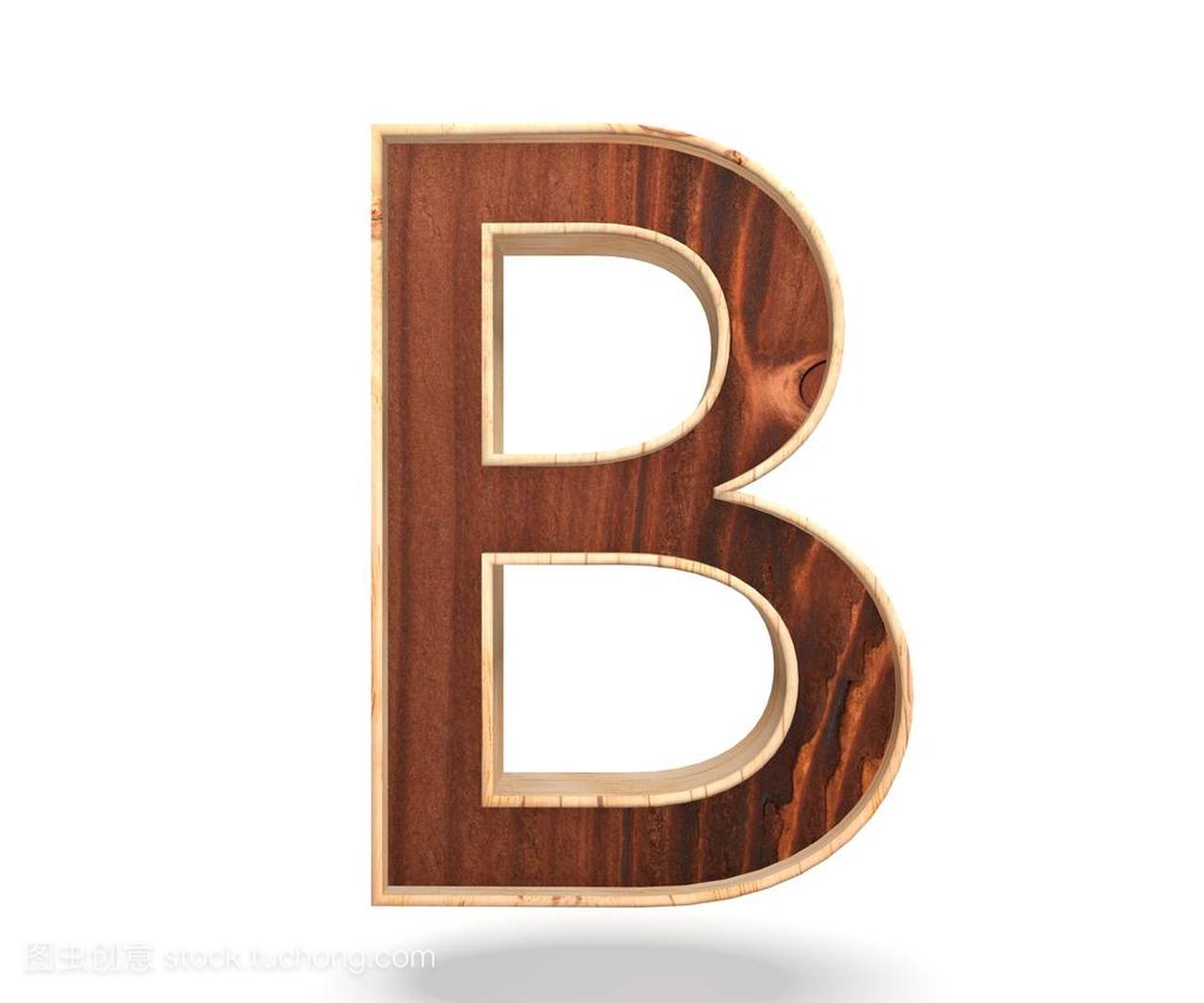 3d 装饰木制字母、 大写字母 B