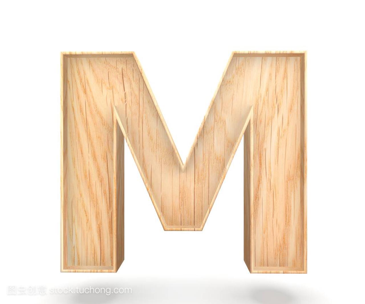 3d 装饰木制字母、 大写字母 M