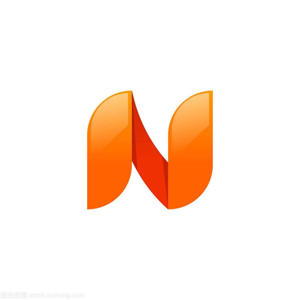 抽象字母 N 徽标元素设计, 美观典雅的几何