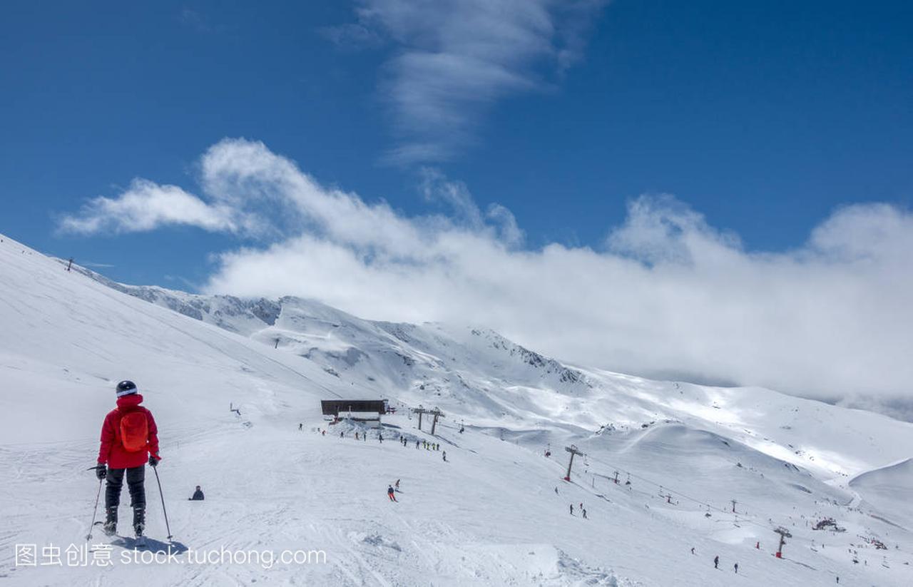 西班牙内华达山脉 Pradollano 滑雪斜坡