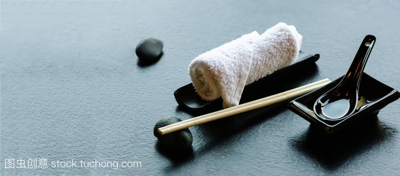 日本, 亚洲食品器皿-双筷子, 热 weat 毛巾, 陶瓷