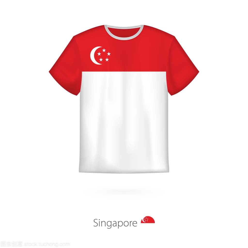 带有新加坡国旗的 t恤设计