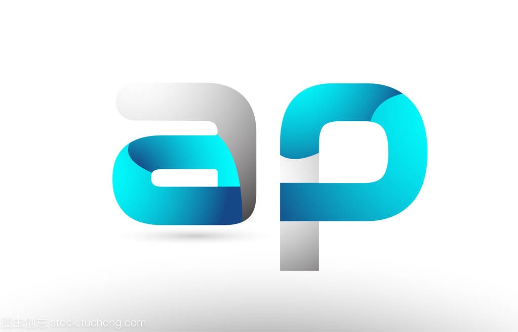 灰色蓝色字母 ap a p 标志3d 设计