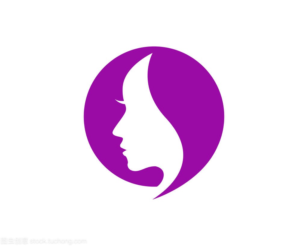 头发的女人和脸的标志和符号