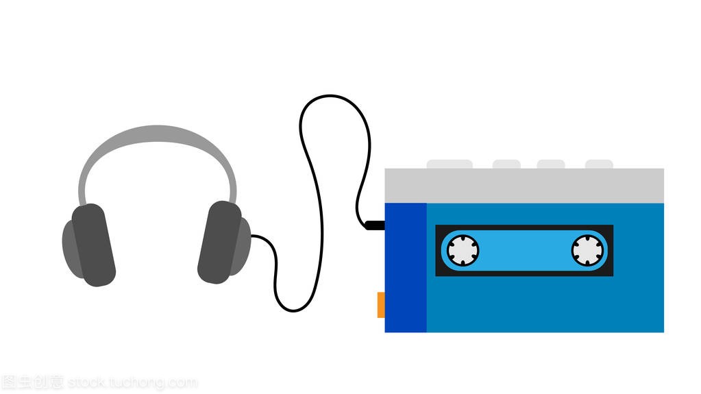 蓝色旧复古复古古董时髦的便携式音乐盒音频播
