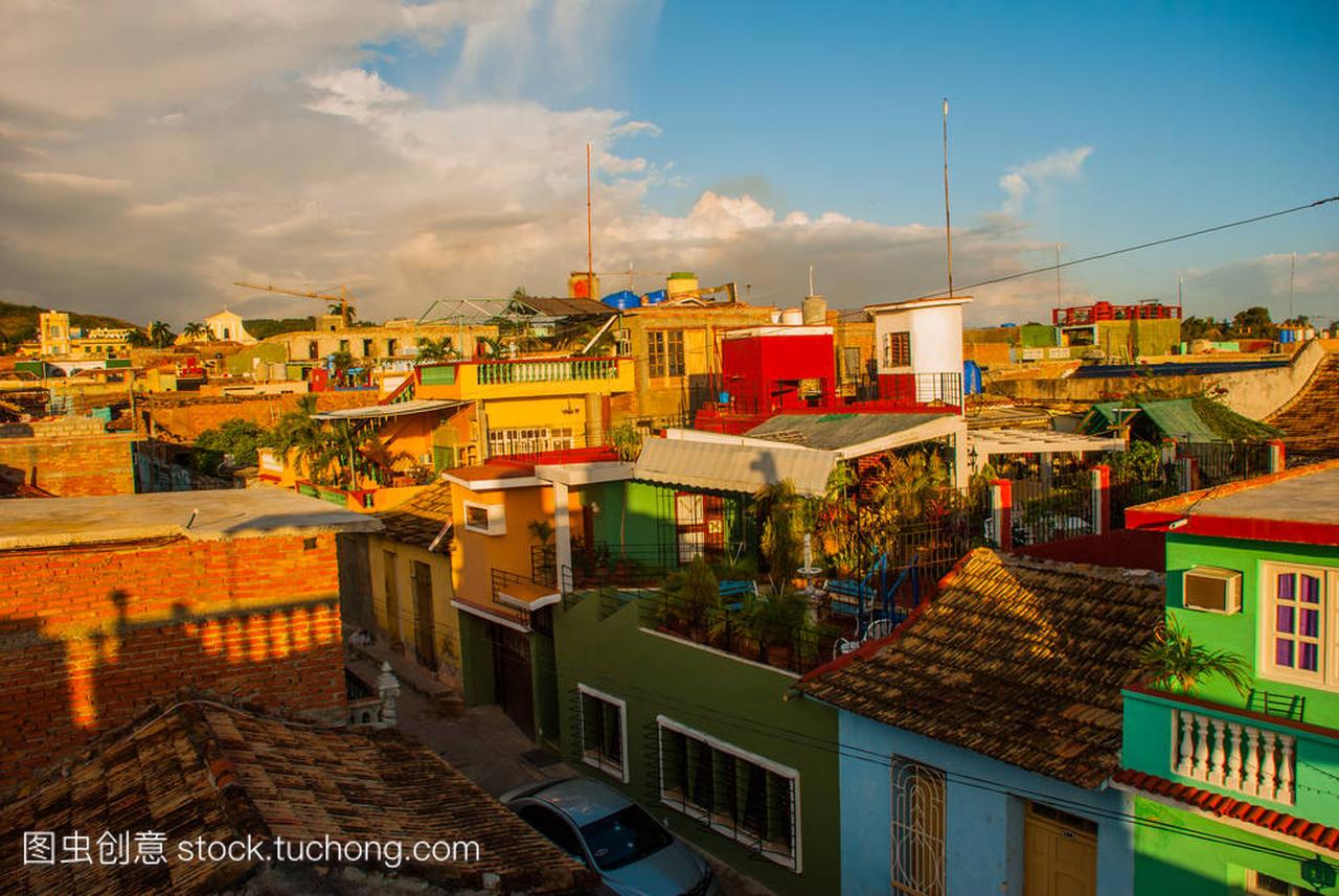 特立尼达和多巴哥, 古巴。古巴城市的最高视图