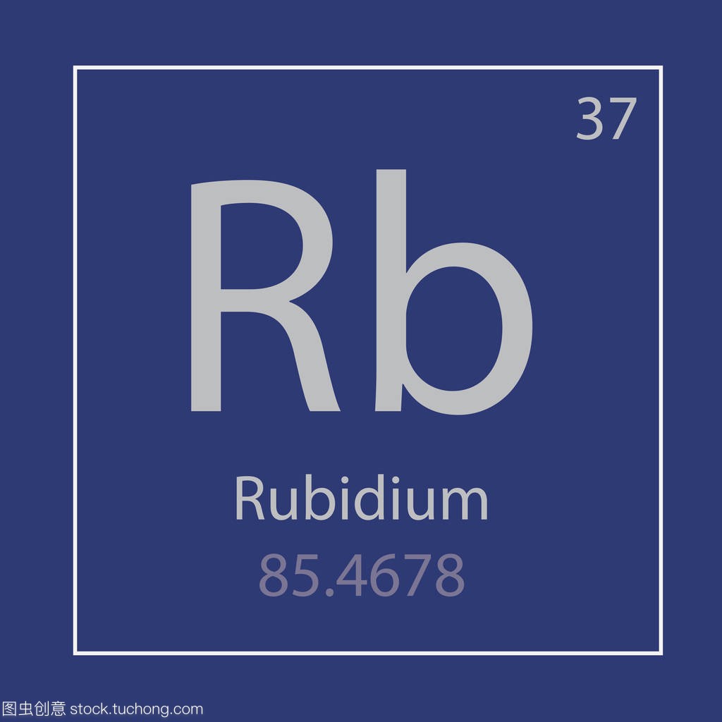 铷 Rb 化学元素图标-矢量图解