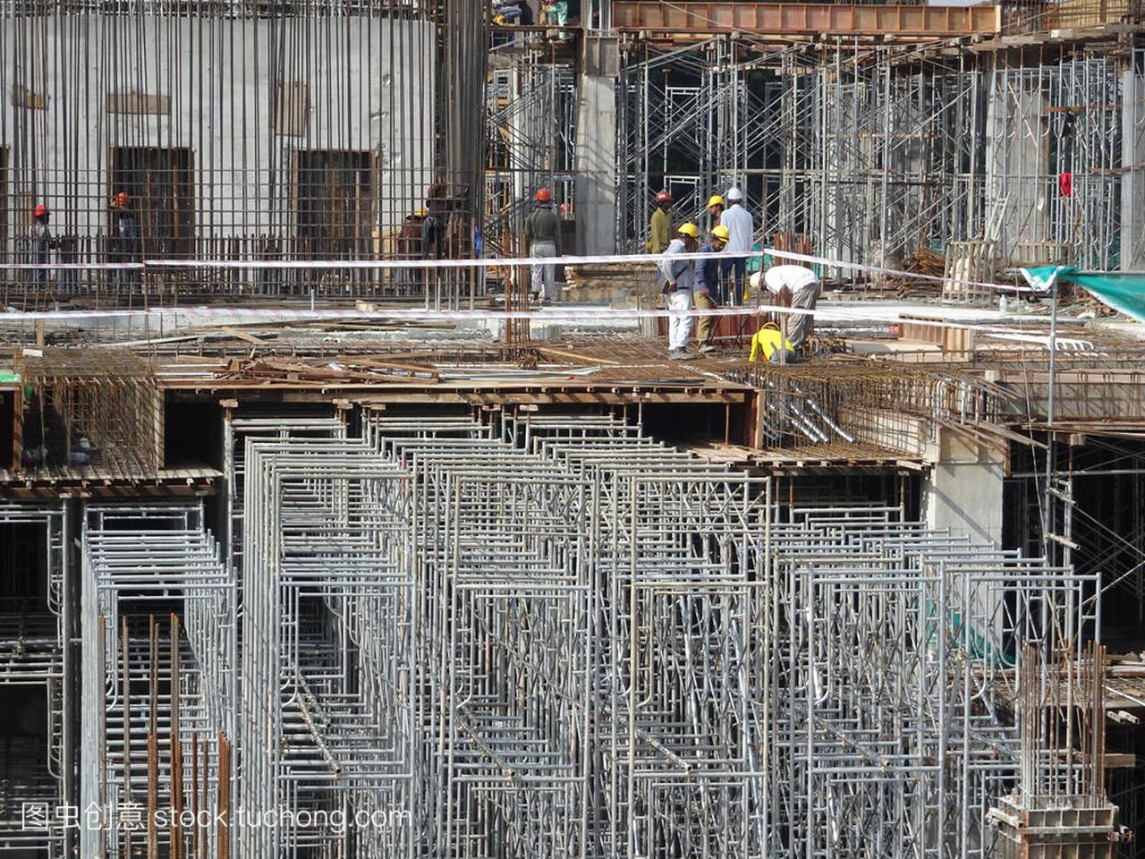 吉隆坡, 马来西亚-2017年7月07日: 建筑工人在