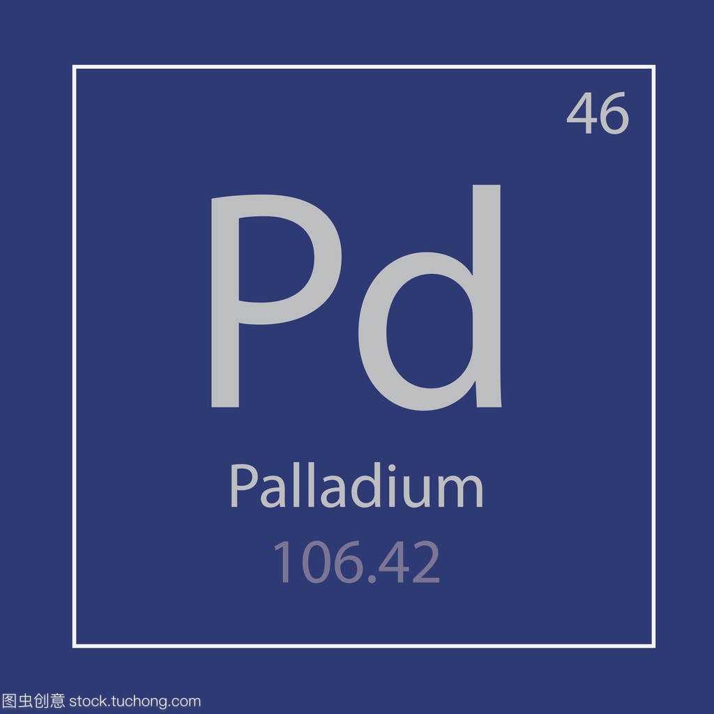 钯 Pd 化学元素图标-矢量图解