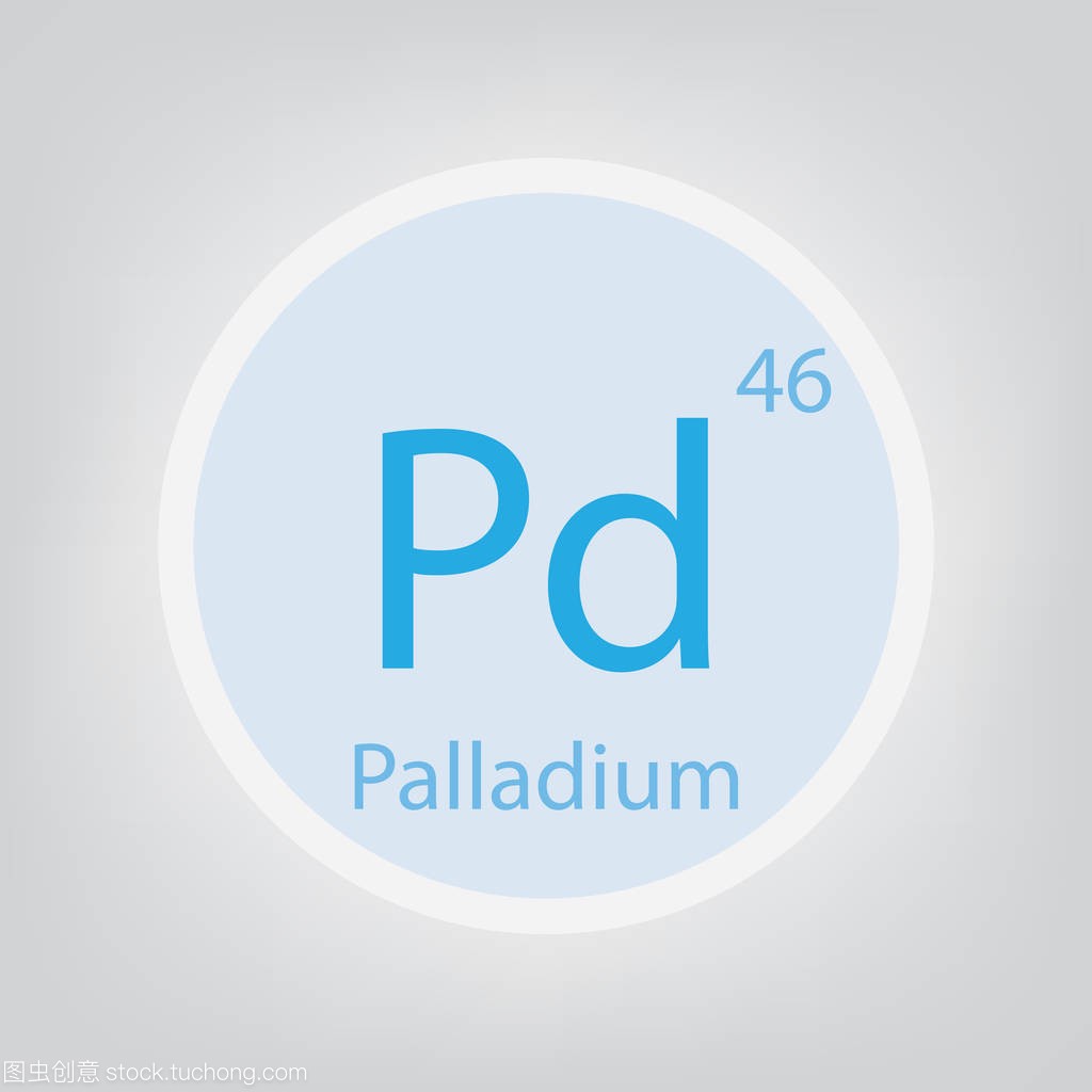 钯 Pd 化学元素图标-矢量图解