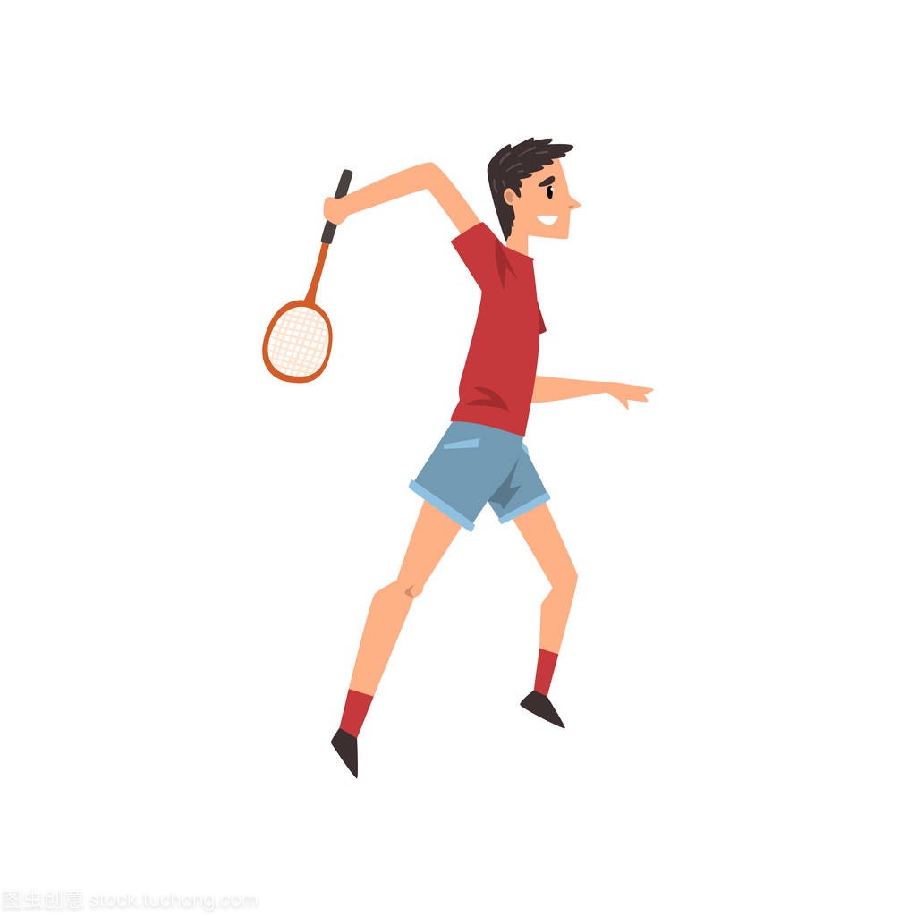 年轻人打网球或羽毛球, 活跃健康生活方式概念