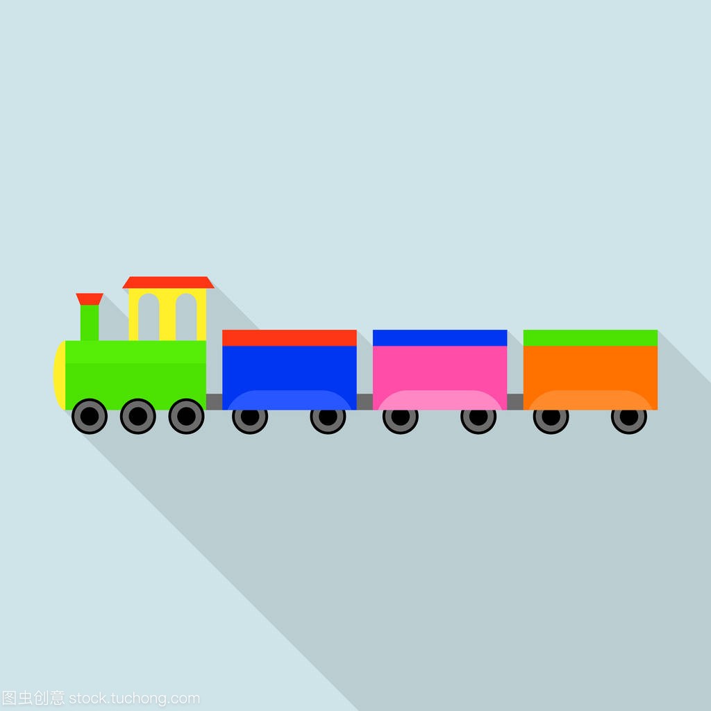 德国火车玩具图标, 平面风格