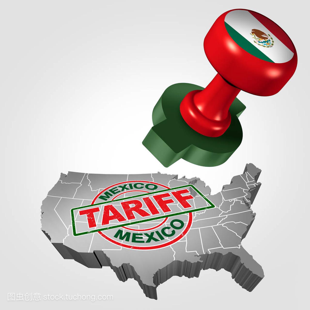 墨西哥关税对美国作为钢和铝关税作为一张邮票