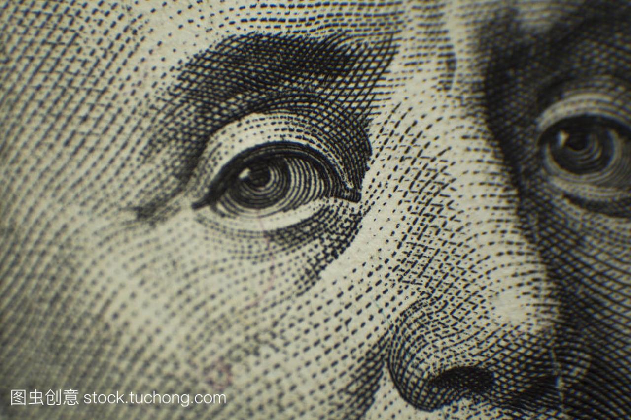 美国富兰克林的肖像 100 美元的钞票在宏