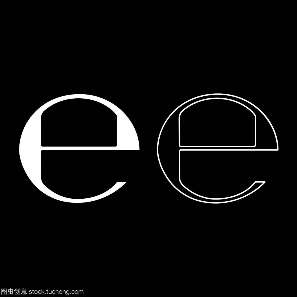 Estimated sign E mark symbol e icon set white