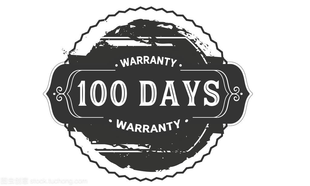 100 days warranty icon stamp