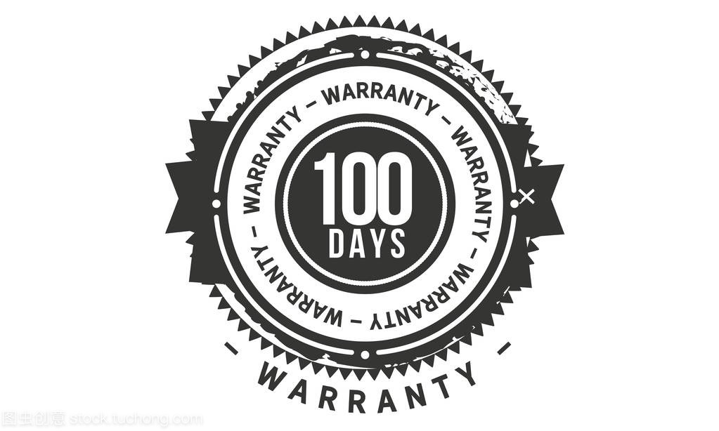 100 days warranty icon stamp