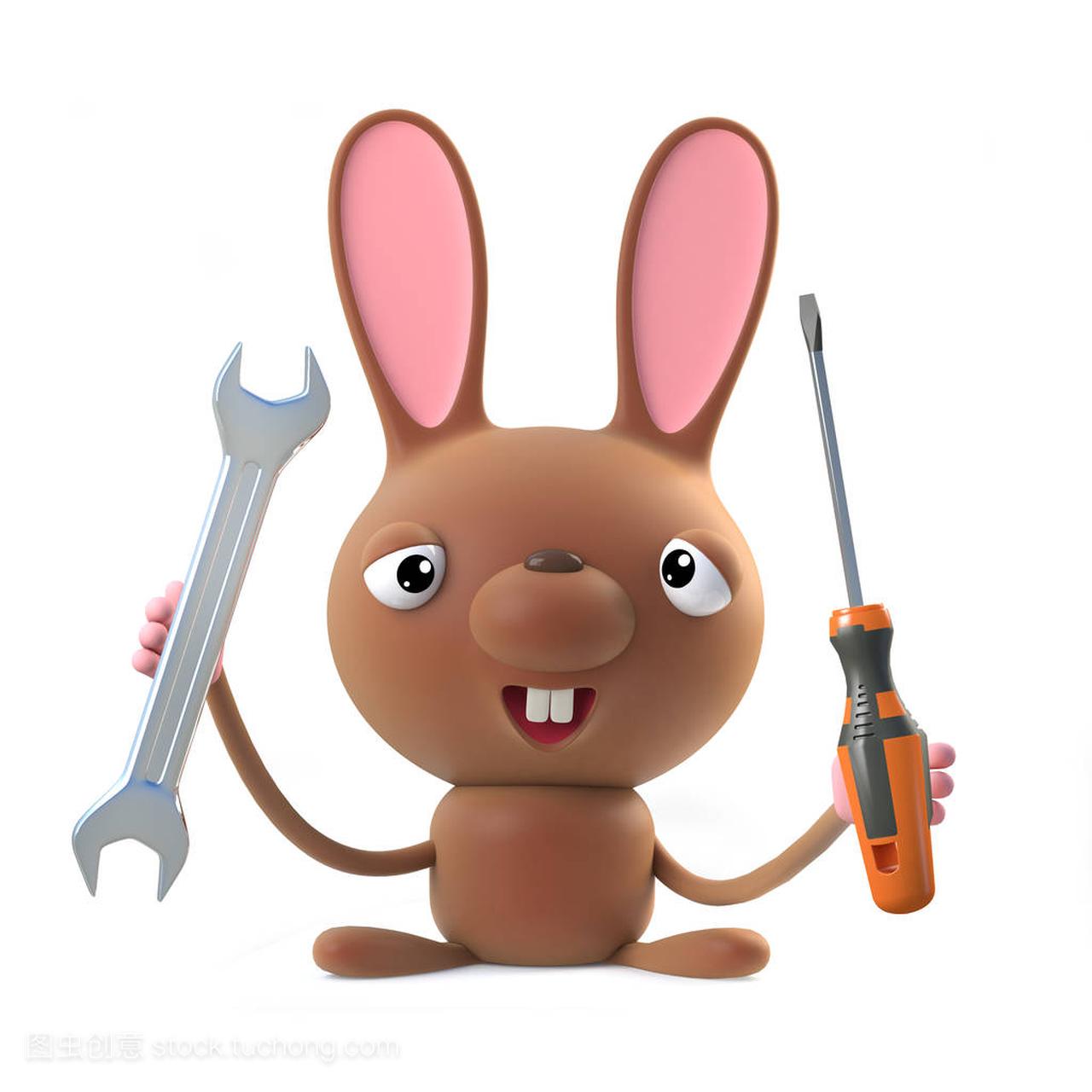 of a cute cartoon Easter bunny rabbit 