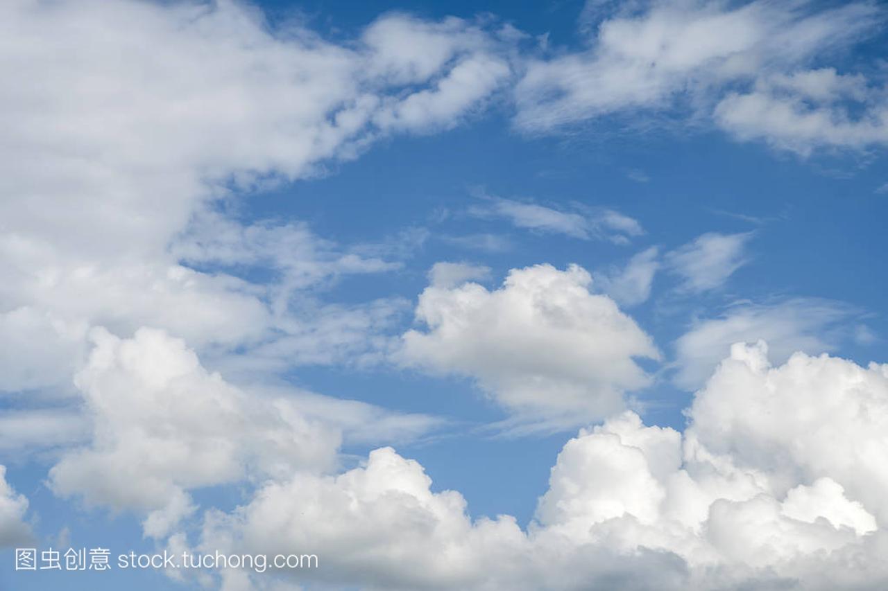 Innocent blue sky with white clouds