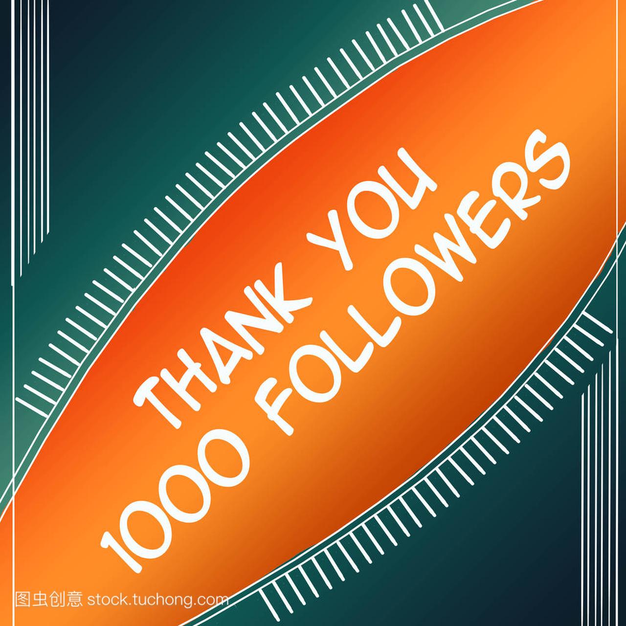 thank followers 1000 orange