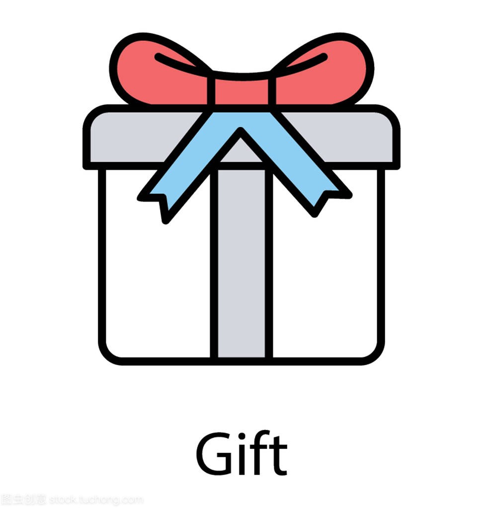 in ribbons package, icon to denote gift