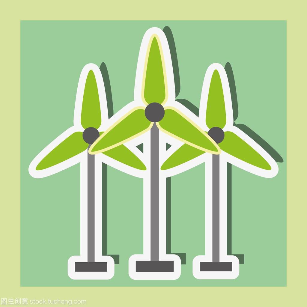 wind power turbine energy alternative sticker
