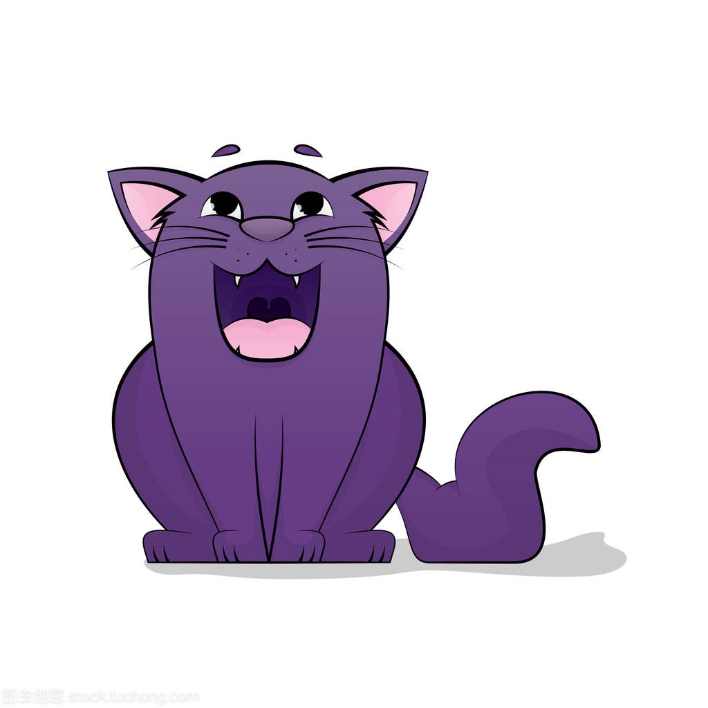 rtoon images of cute different purple cat. Joyful 