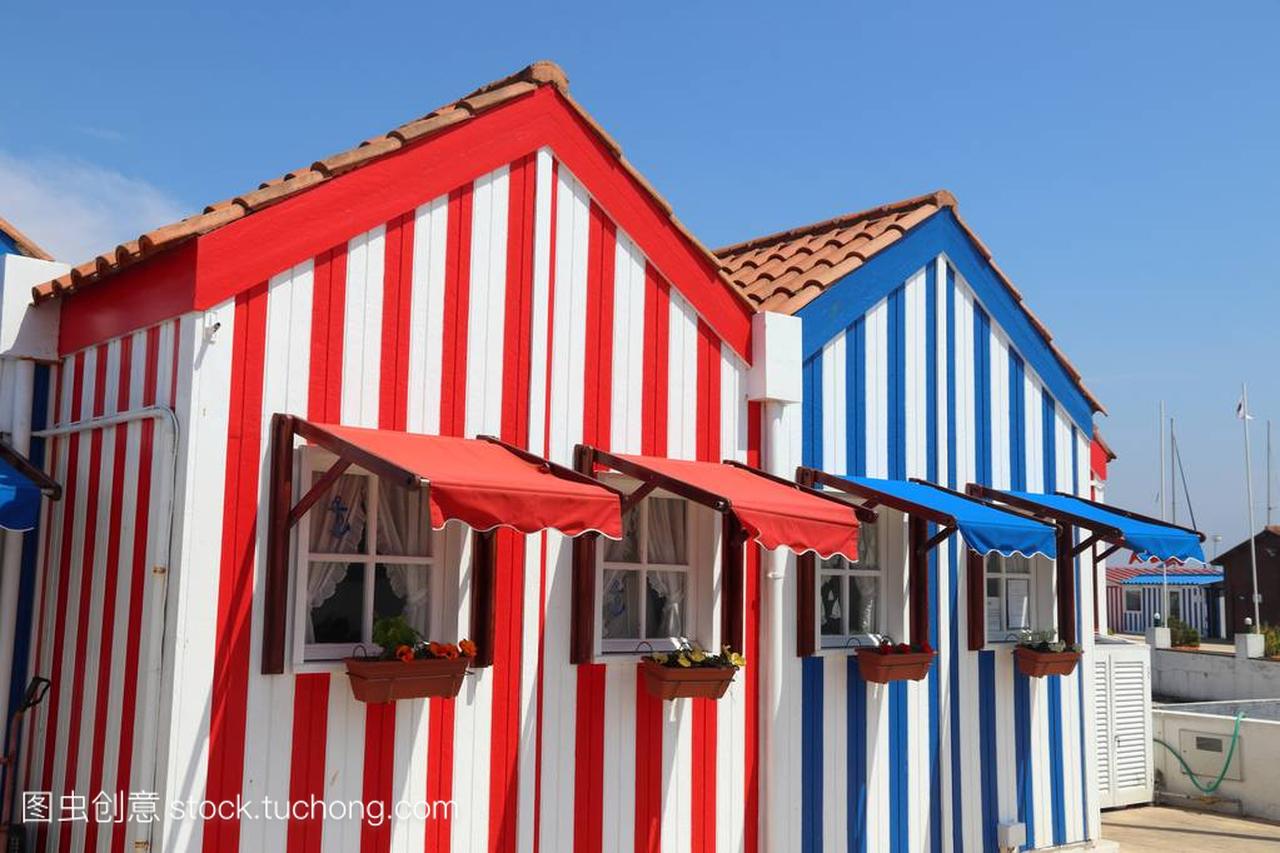 Costa Nova, Portugal - traditional local house d