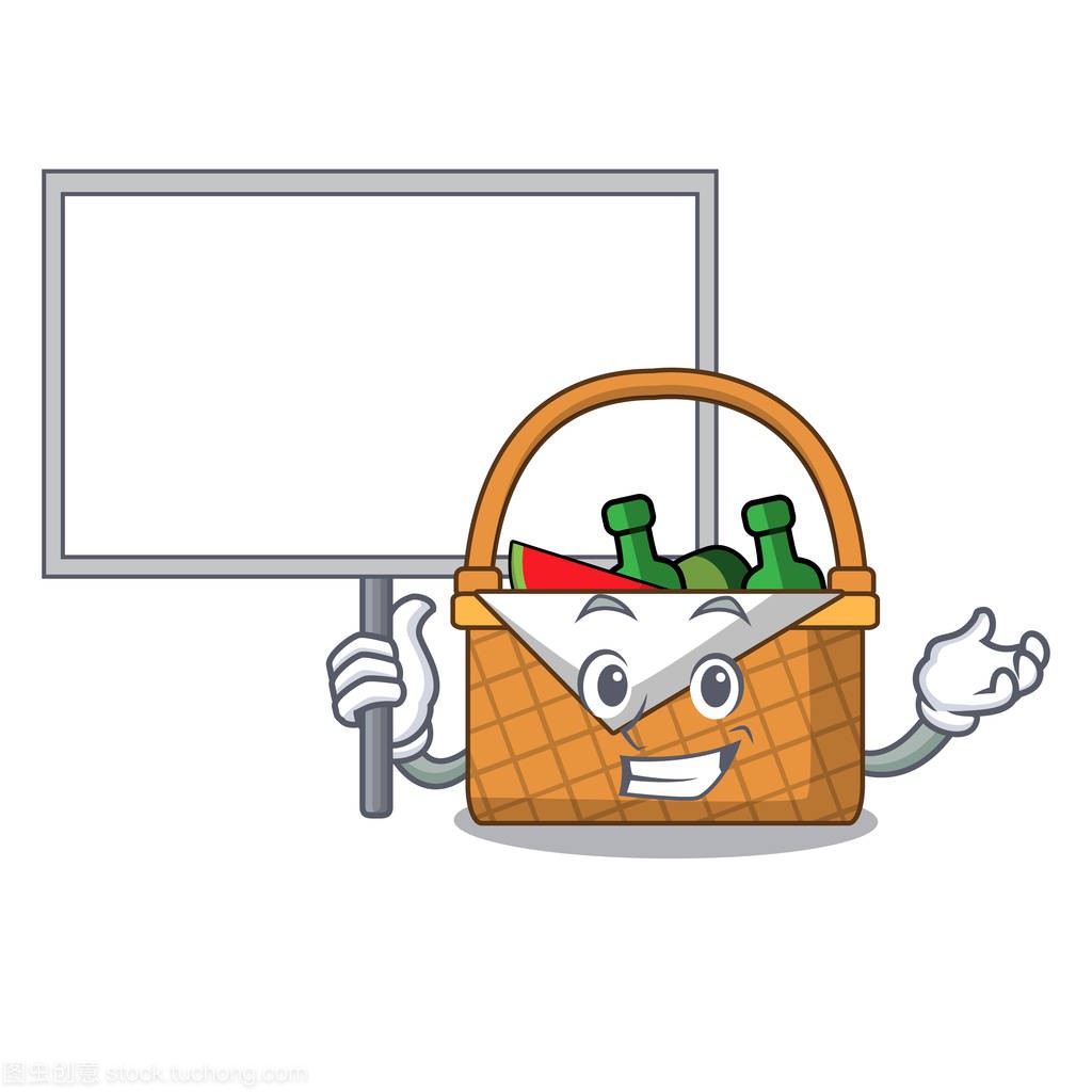 Bring board picnic basket character cartoon ve