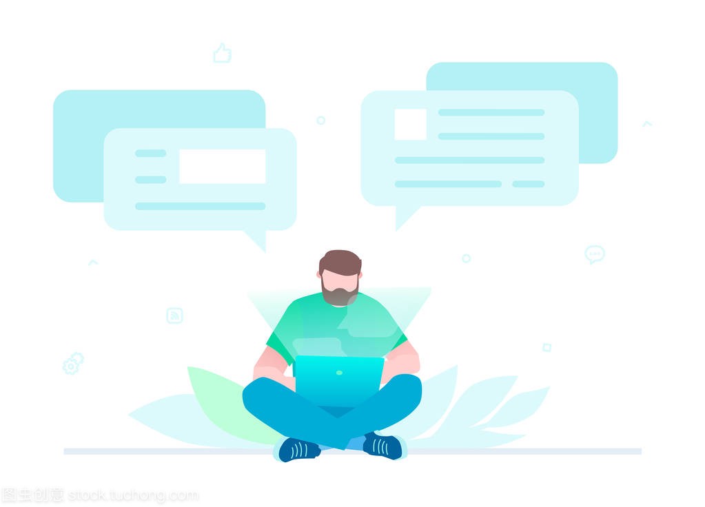 Chatting online - flat design style illustration