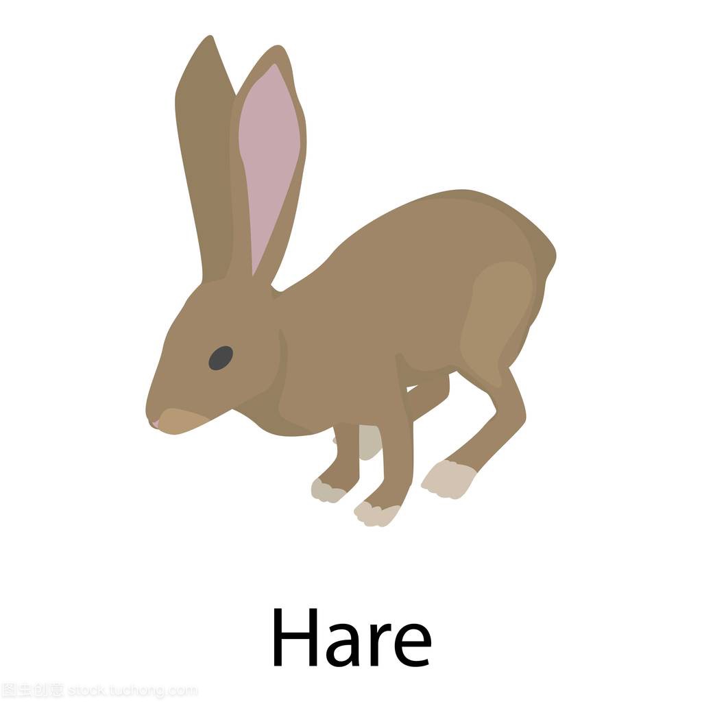 Hare icon, isometric style