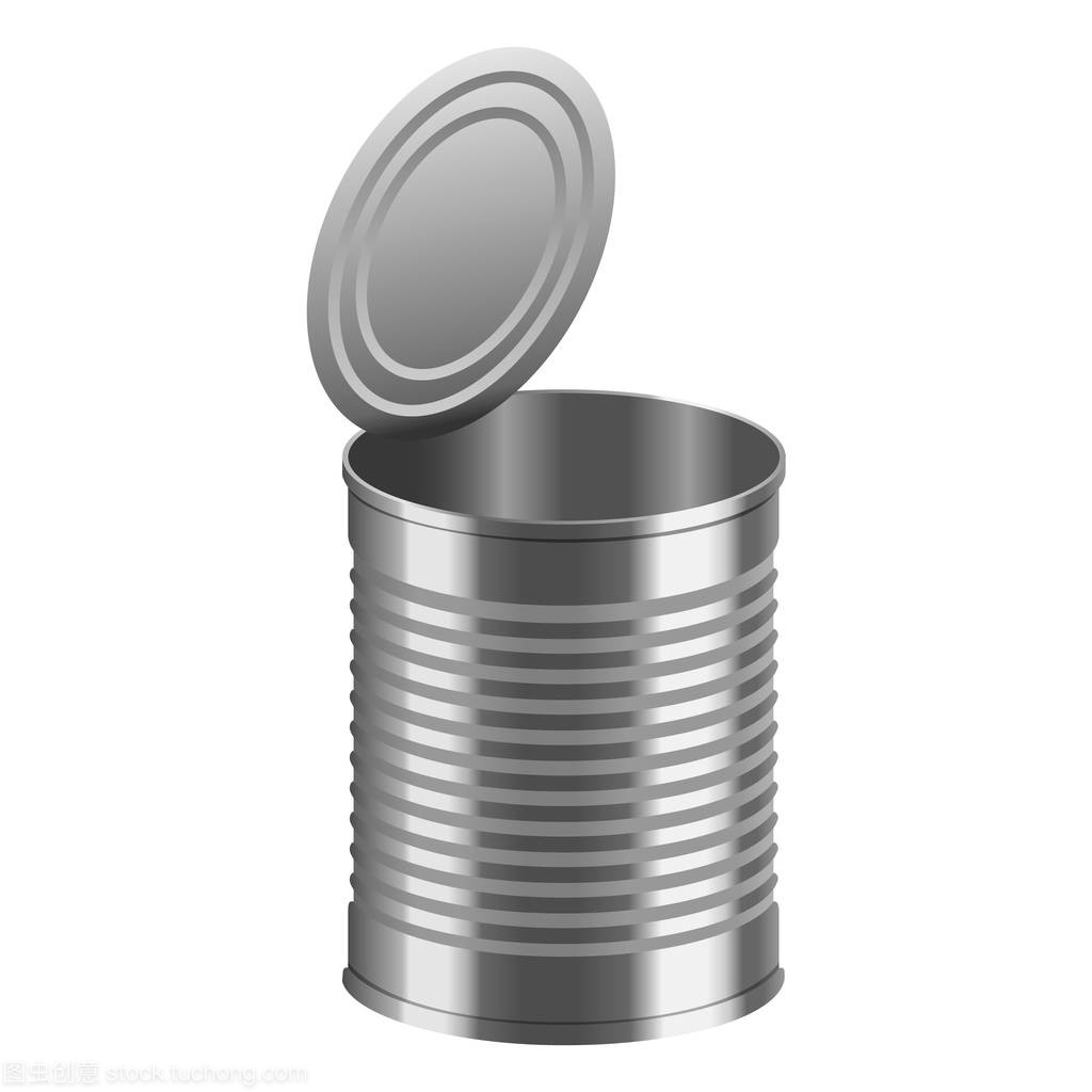 Open tincan mockup, realistic style