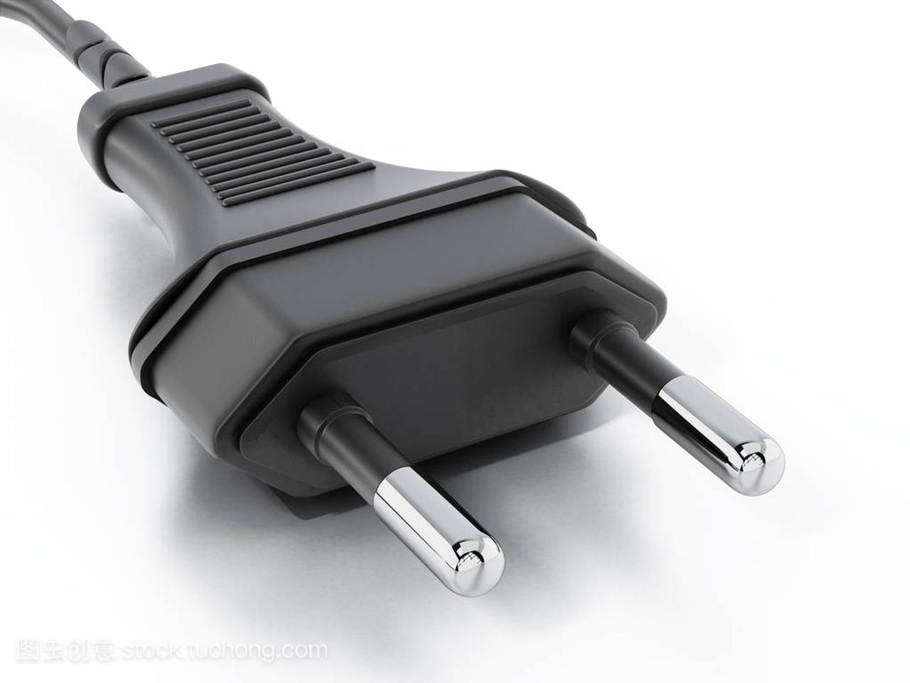 Type C Europe electric plug isolated on white b