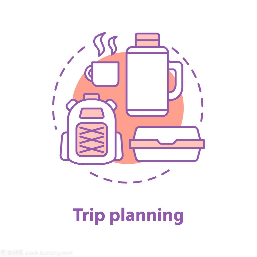 Camping concept icon. Trip planning. Picnic. O
