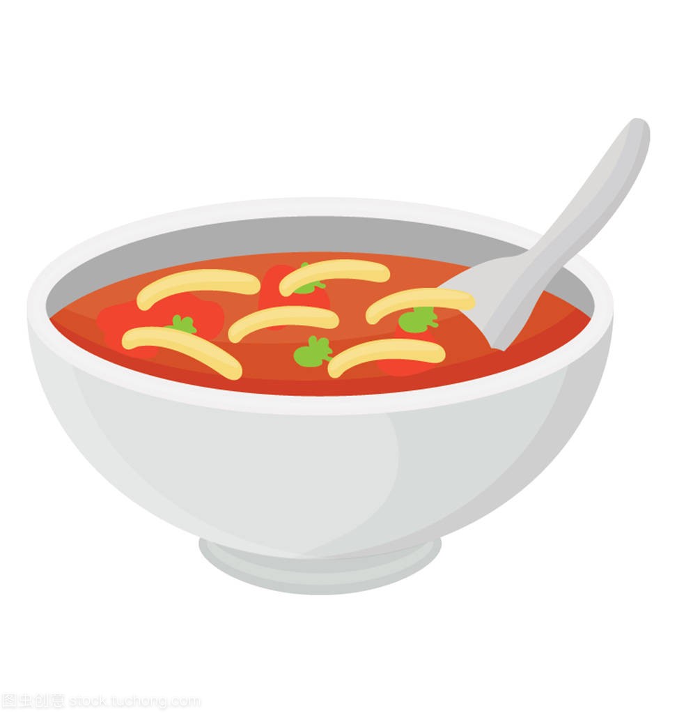 A bowl of fresh tomato soup in white 