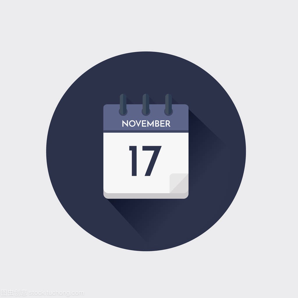 Vector illustration. Day calendar with date Nove