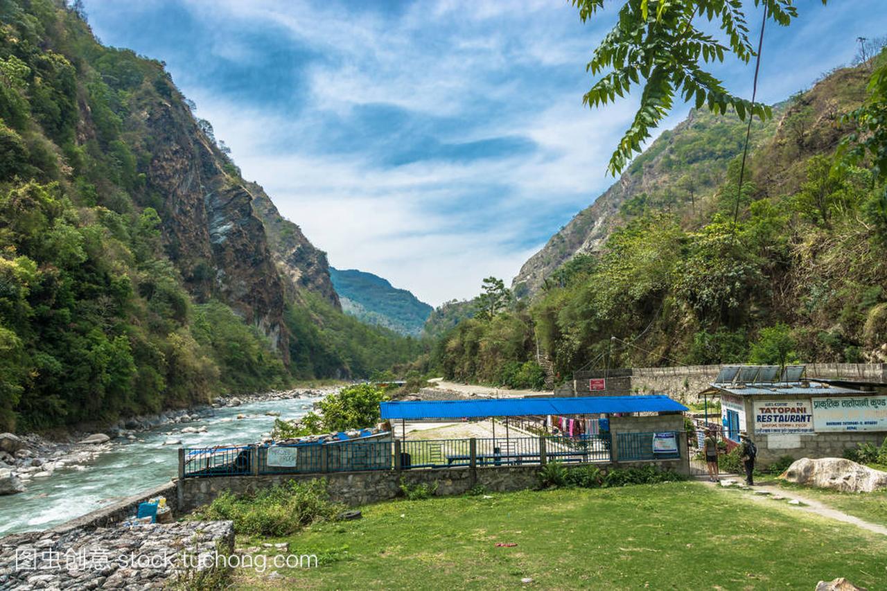 i, Nepal-09.04.2018: entrance to the hot spring 