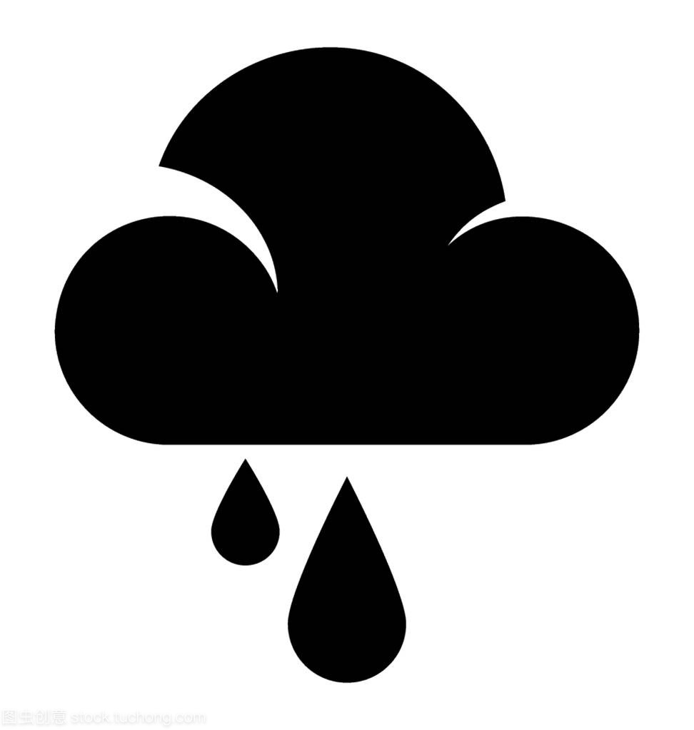 Icon showing cloud with drops to denote rain