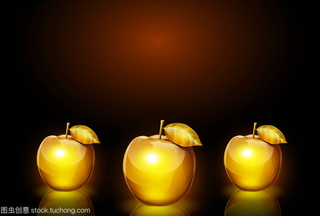 Background with golden apples