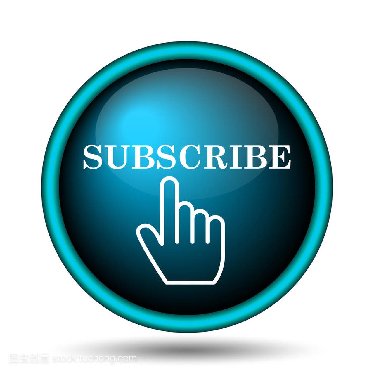 Subscribe icon. Internet button on white backgr