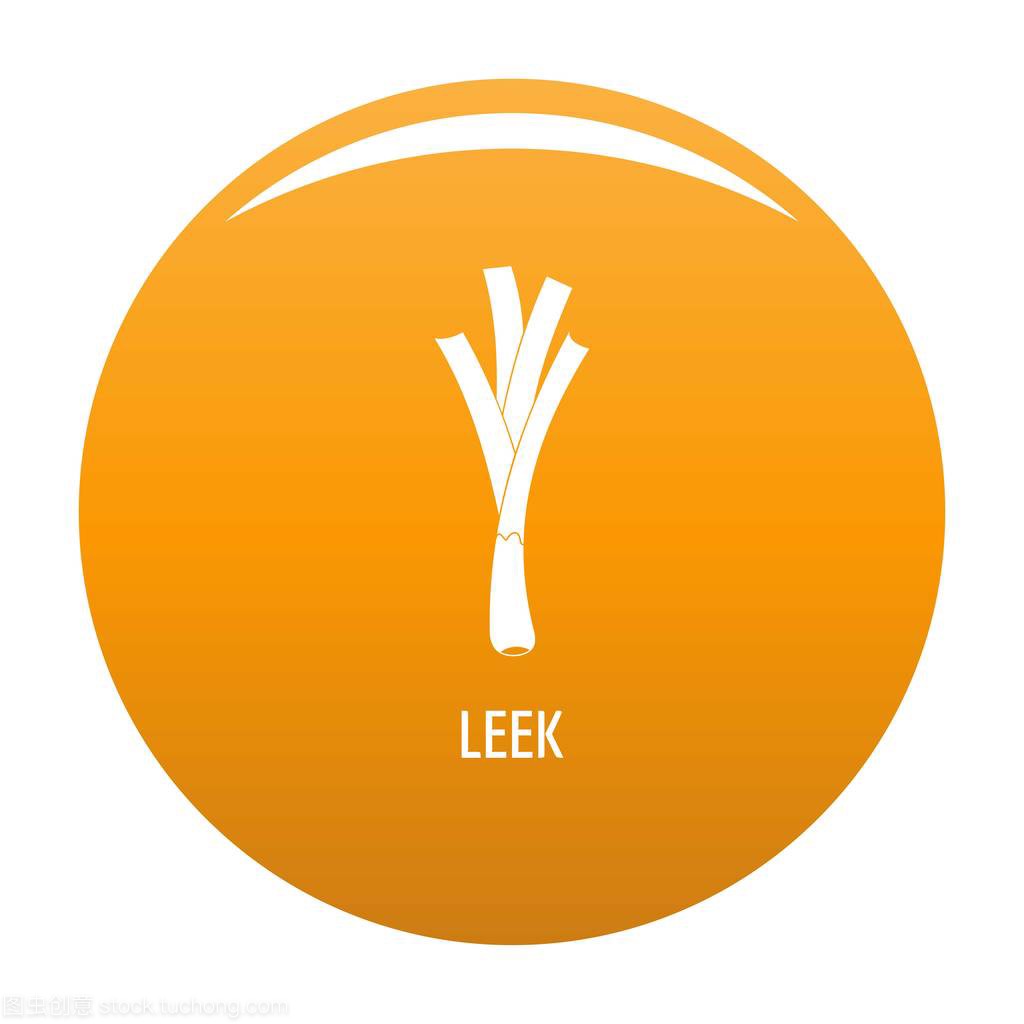 Leek icon vector orange