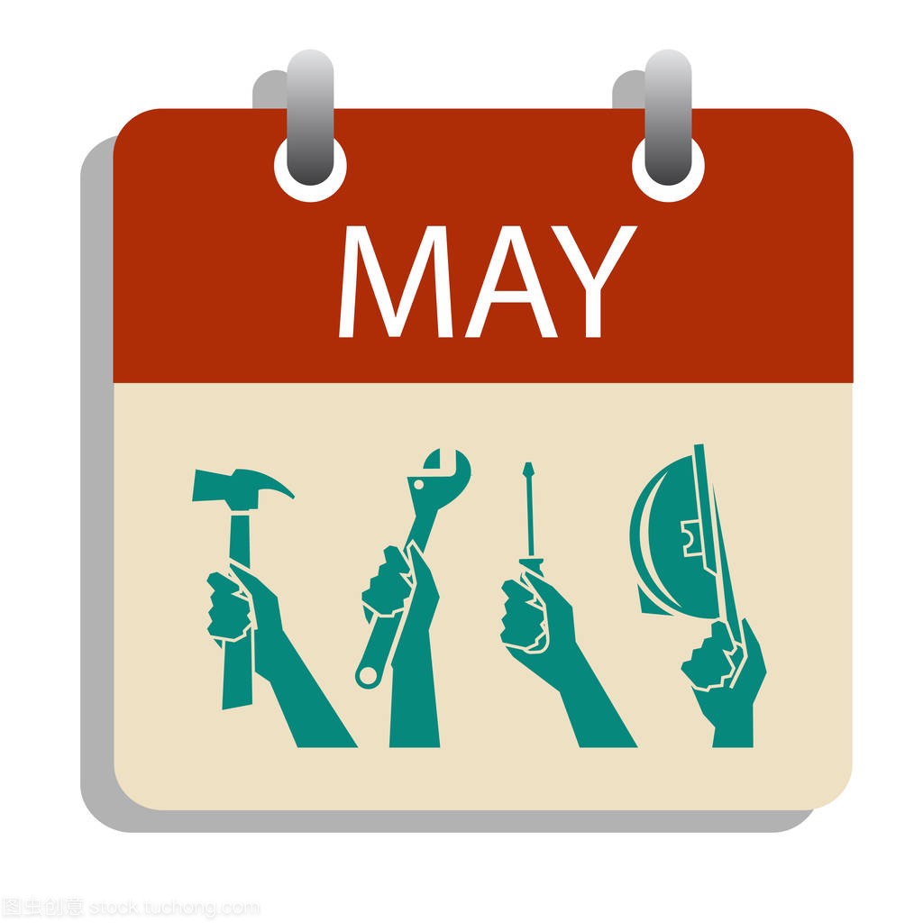 1 May Day calendar, Labor day concept