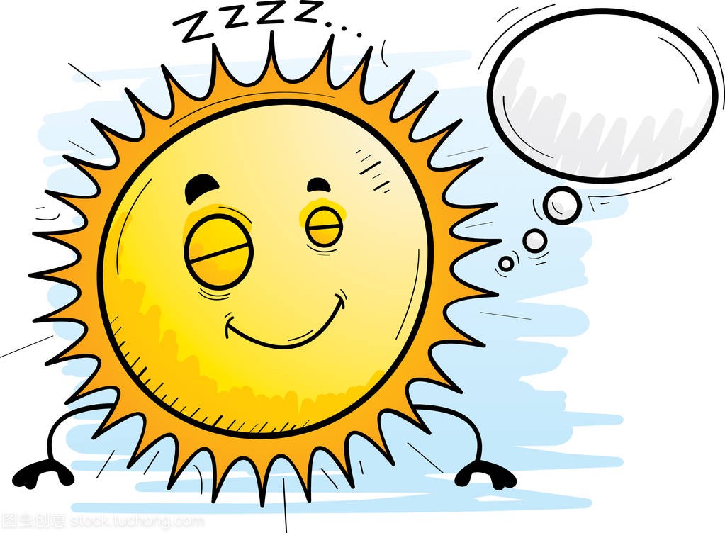 A cartoon illustration of the sun sleeping and dr