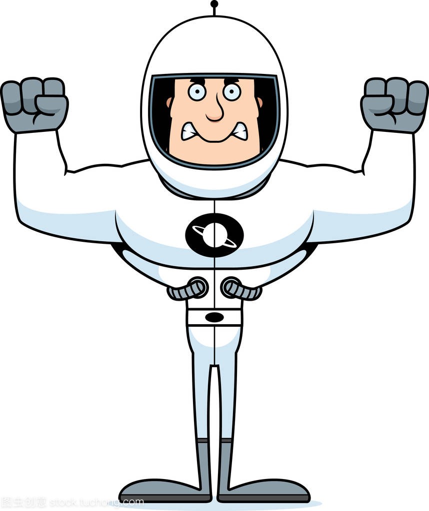 A cartoon astronaut looking angry.