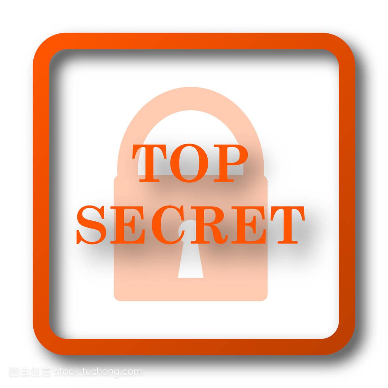 Top secret icon. Internet button on white backgr