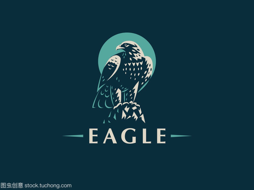 The flying eagle. Vector emblem.