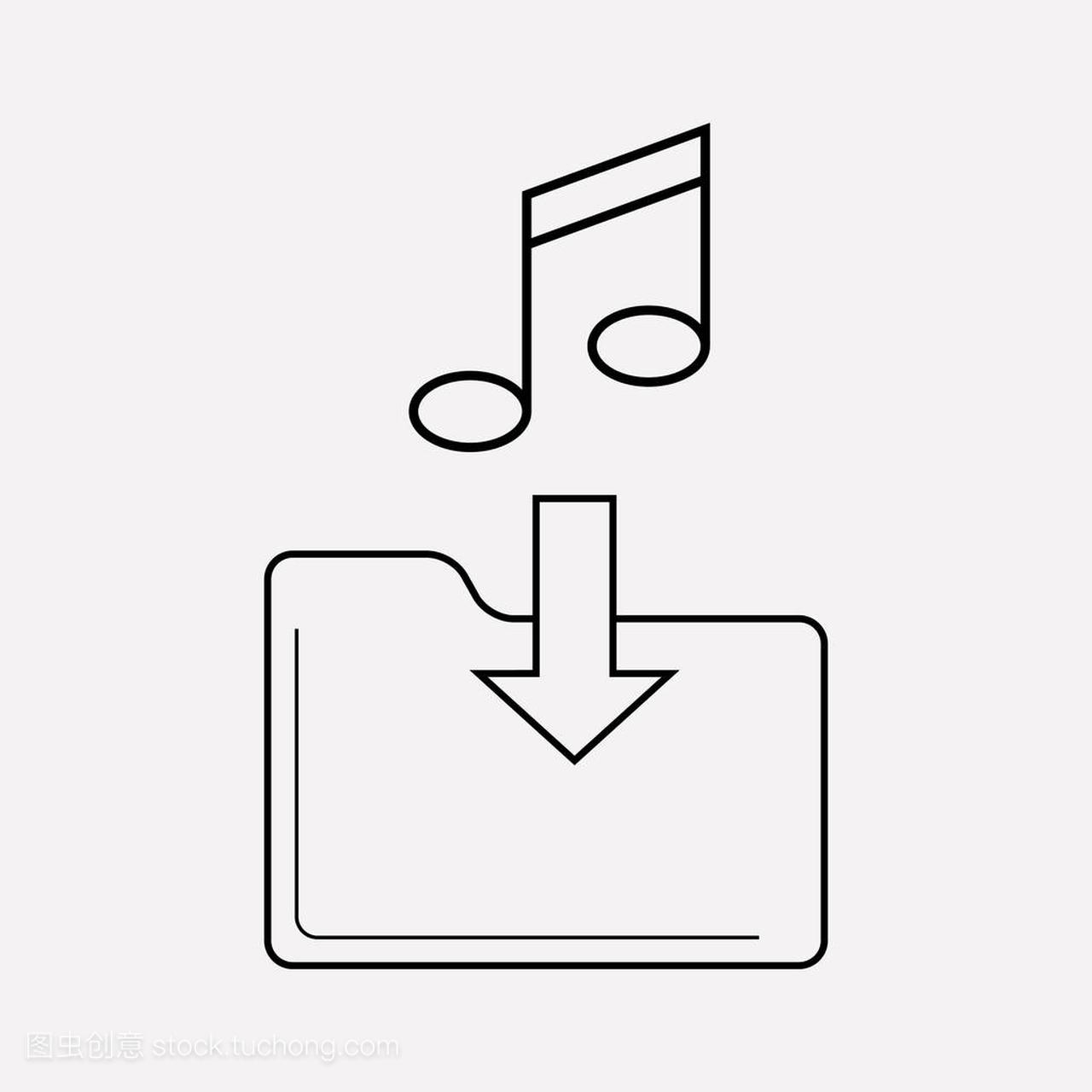 Download music icon line element. illustration o
